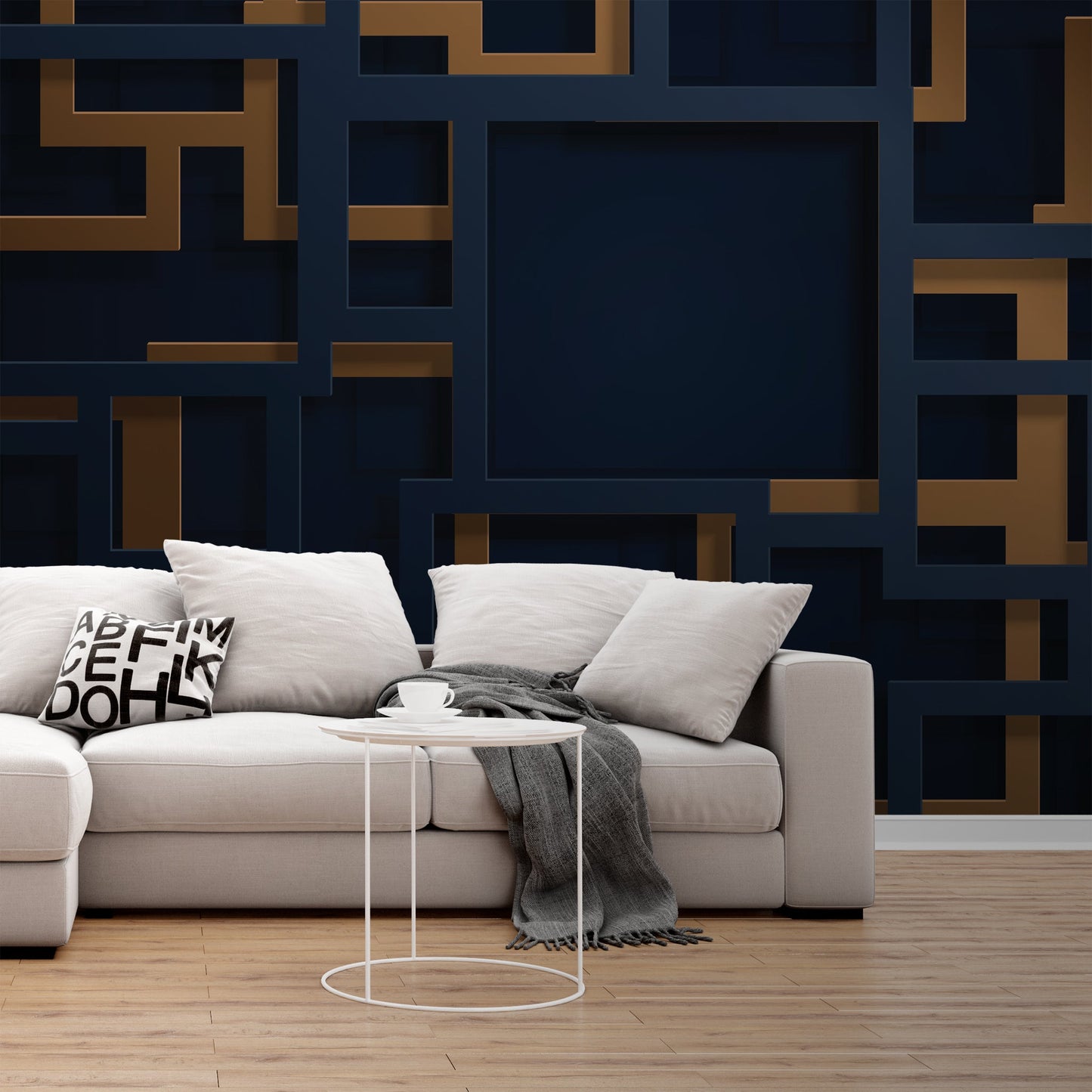 Foto tapete Štampani tapet 0026 TAPETA PLAVO NARANDŽASTI OBLICI TAPETPRINT.RS