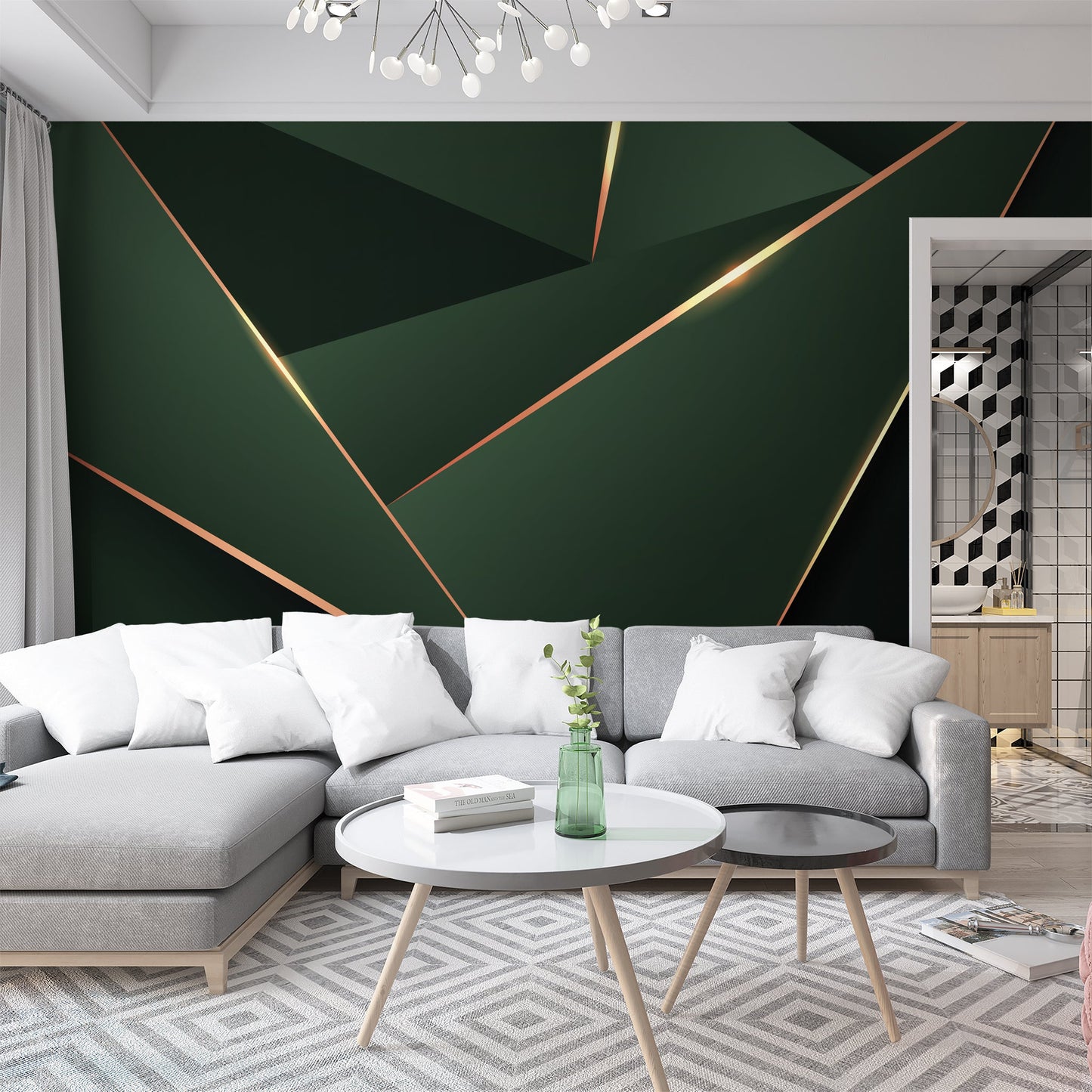 Foto tapete Štampani tapet 0038 ZELENA APSTRAKTNA TAPETA TAPETPRINT.RS