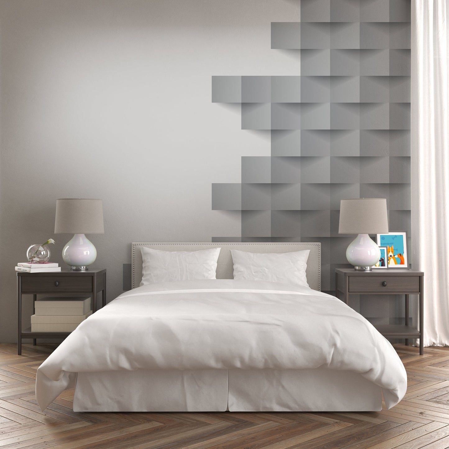 Foto tapete Štampani tapet 0091 TAPETA 3D SIVE PLOČICE TAPETPRINT.RS