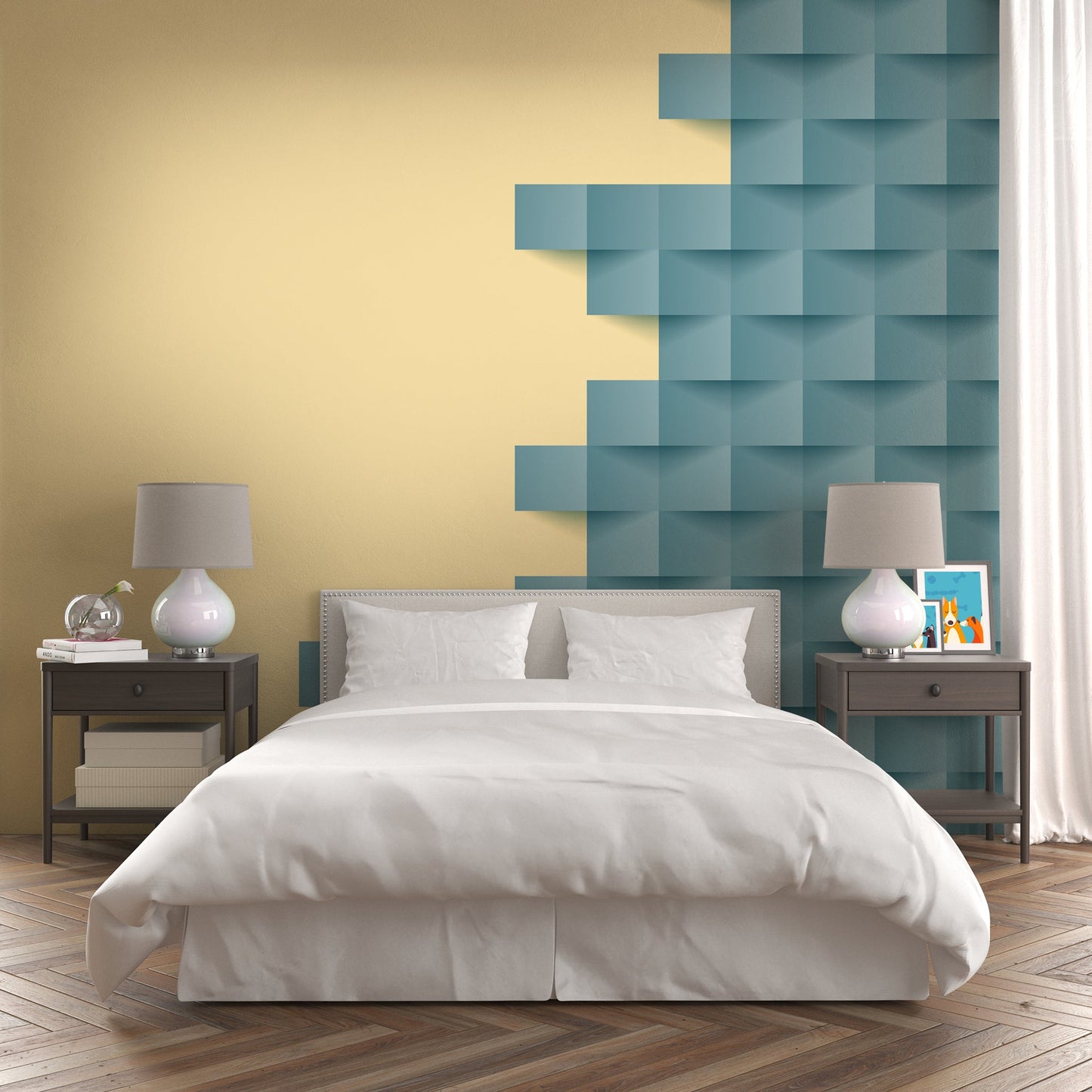 Foto tapete Štampani tapet 0092 TAPETA 3D PLAVE PLOČICE TAPETPRINT.RS