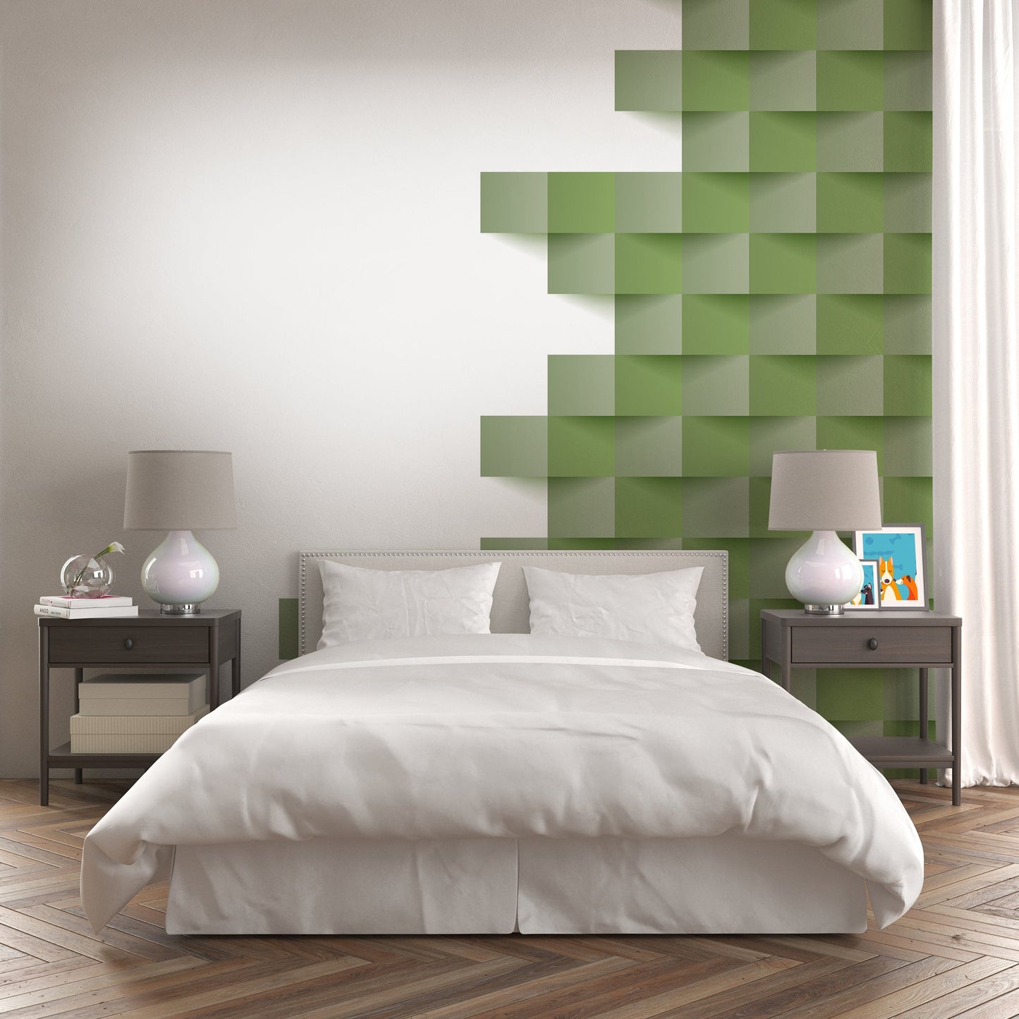 Foto tapete Štampani tapet 0093 TAPETA 3D ZELENE PLOČICE TAPETPRINT.RS