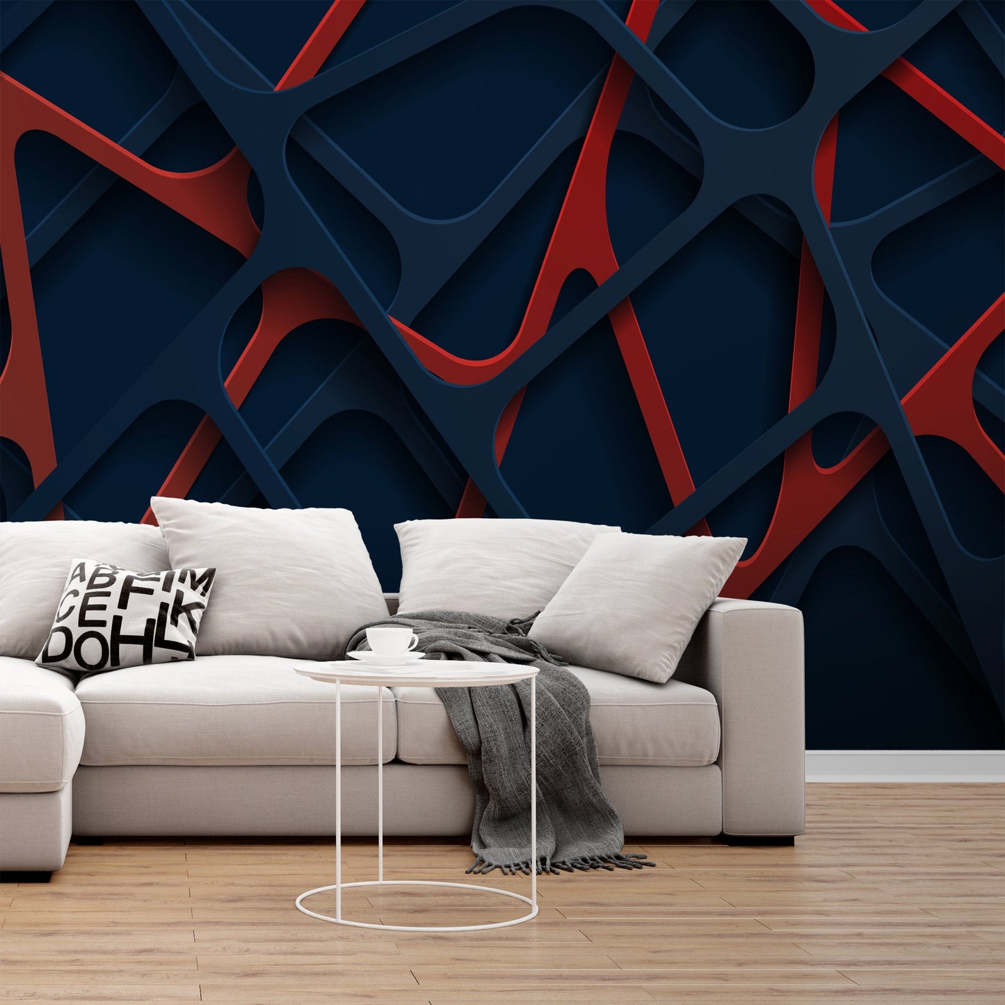 Foto tapete Štampani tapet 0111 TAPETA 3D PLAVO CRVENA MREŽA TAPETPRINT.RS