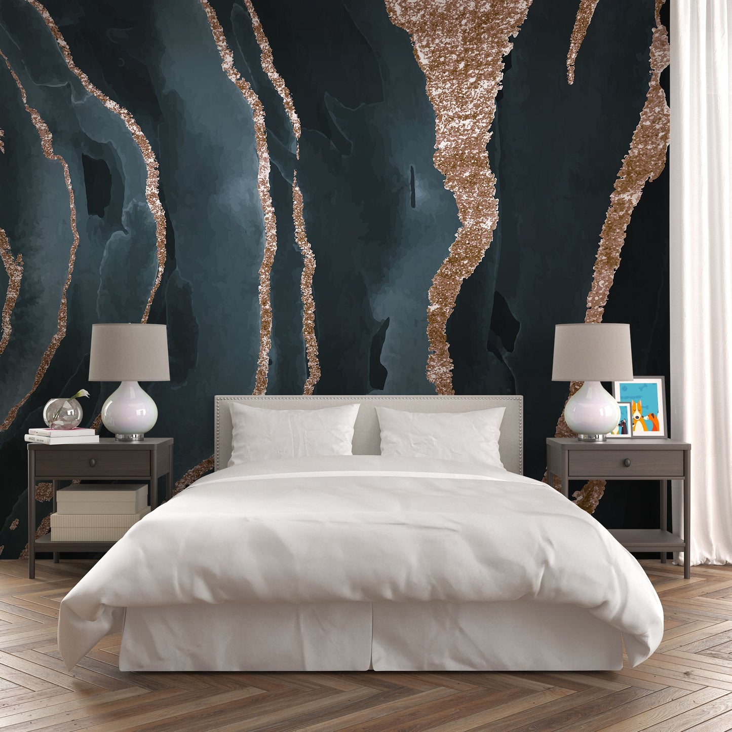 Foto tapete Štampani tapet 0123 TAPETA PLAVO ZLATNI MERMER TAPETPRINT.RS