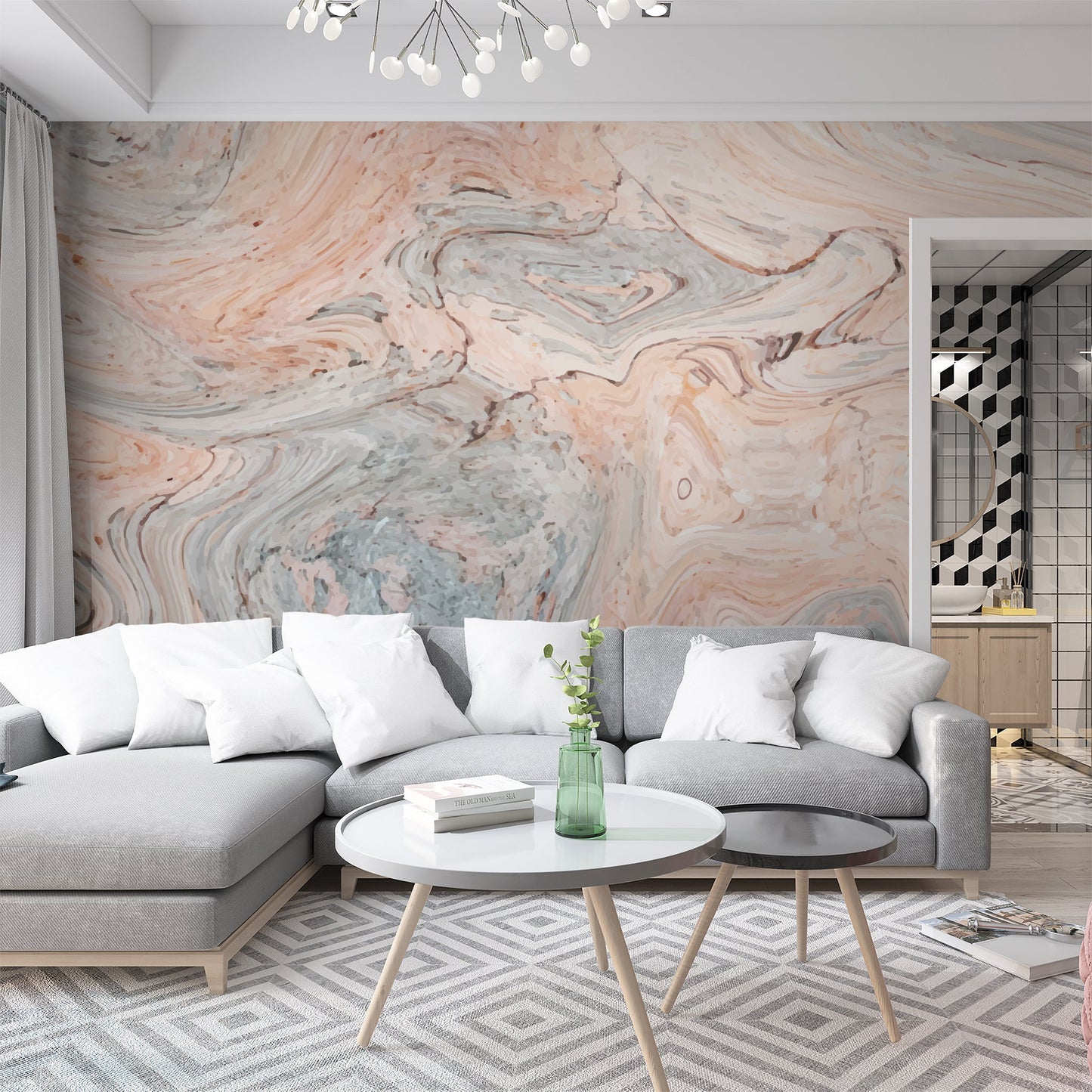 Foto tapete Štampani tapet 0124 TAPETA NARANDŽASTO SIVI MERMER TAPETPRINT.RS