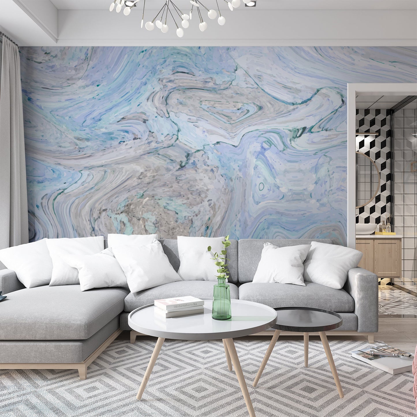 Foto tapete Štampani tapet 0125 TAPETA PLAVI SIVI MERMER TAPETPRINT.RS