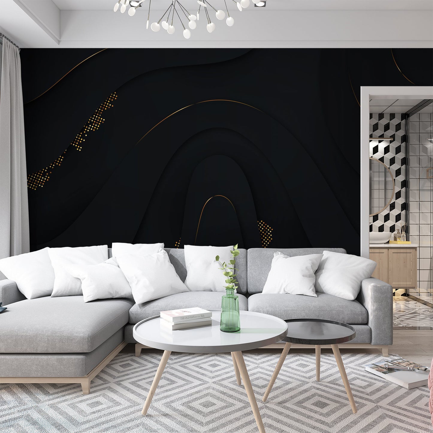 Foto tapete Štampani tapet 0150 CRNO ZLATNA TAPETA TAPETPRINT.RS