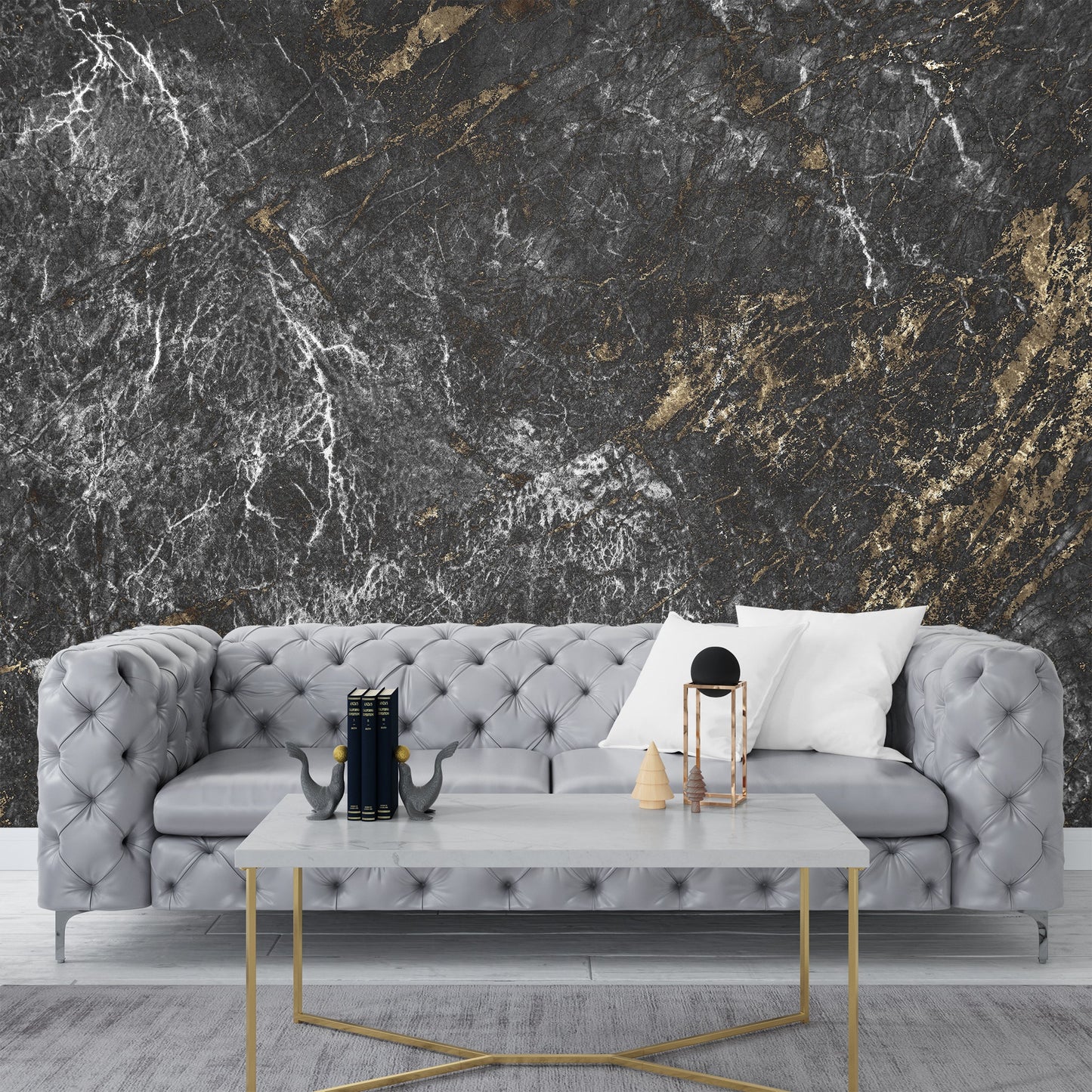 Foto tapete Štampani tapet 0165 TAPETA SIVO ZLATNI MERMER II TAPETPRINT.RS